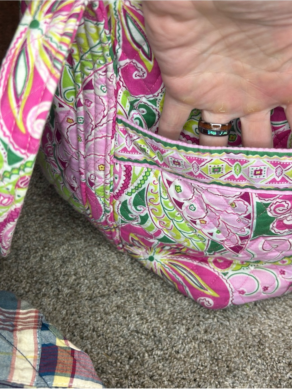 Vera Bradley Pinwheel pink utility  Quilted Tote - Picture 6 of 7